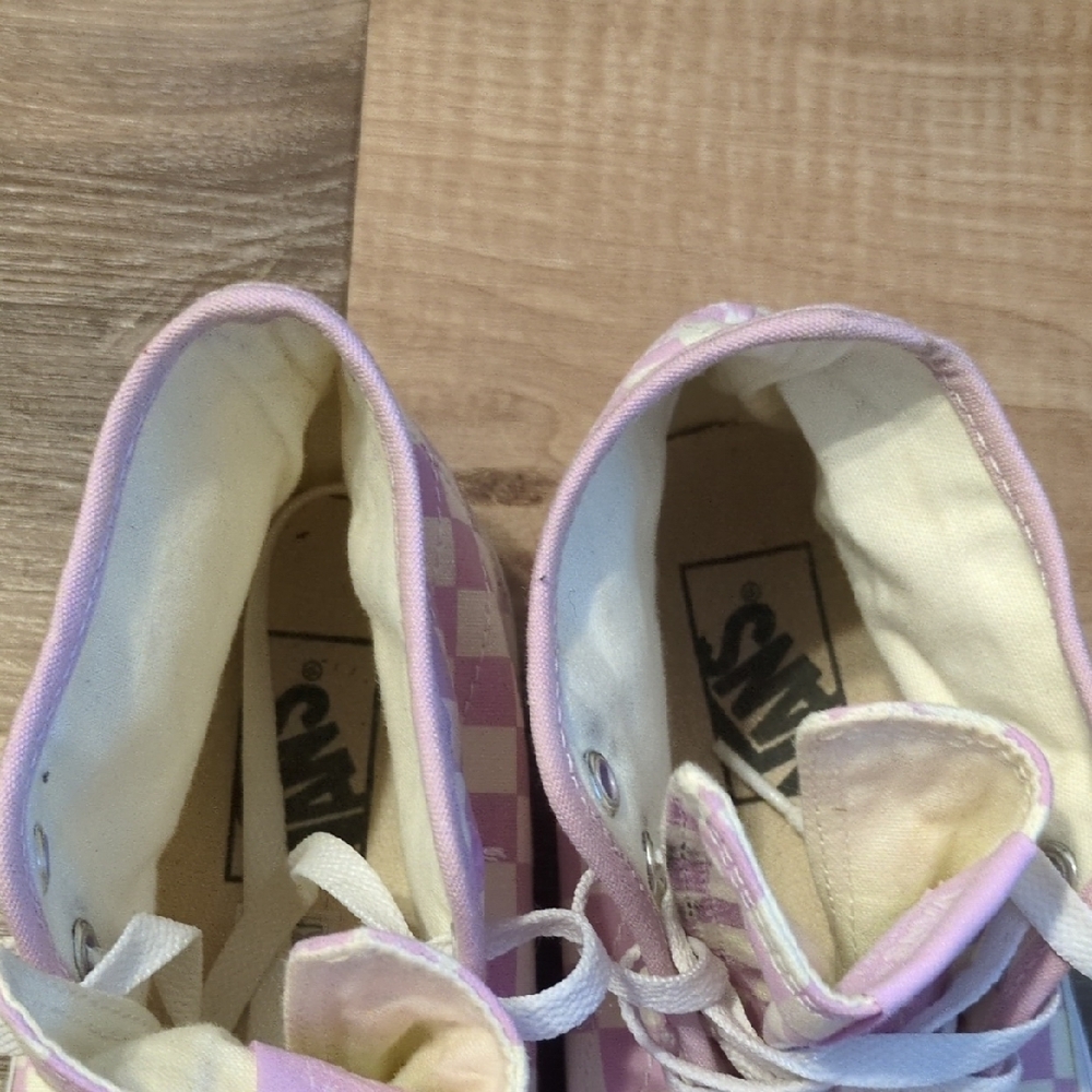 Vans Lavender and White Checkered Sneakers - Picture 4 of 5